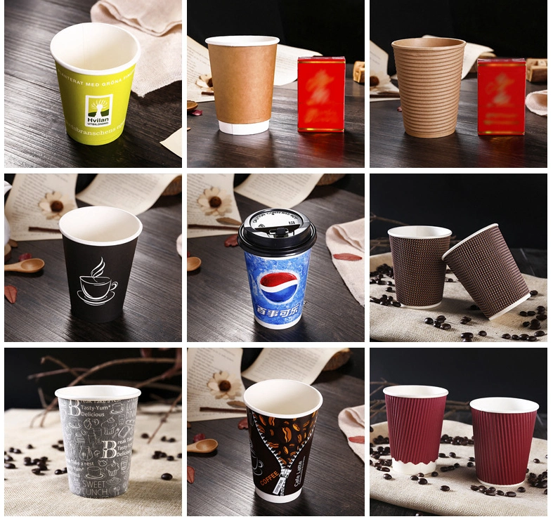 Custom Insulated Printed Eco Friendly Coffee Cups High Quality Single Double Ripple Wall Paper Cups