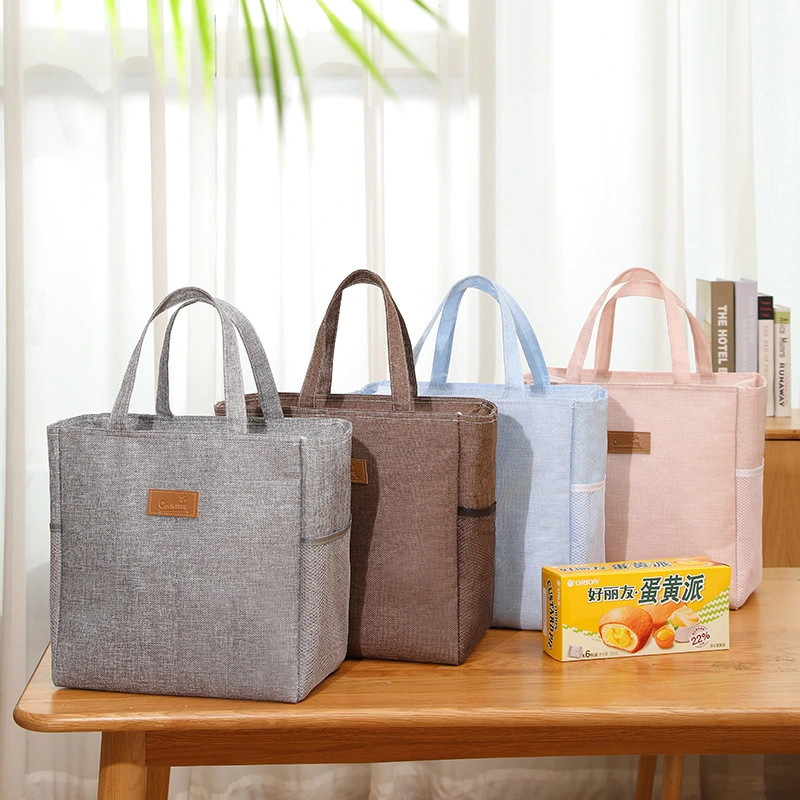 Large Capacity Solid Design Lunch Bags for Women Kids Food Cooler Lunch Box Tote Cooler Lunch Box Insulation Portable Tote Bags