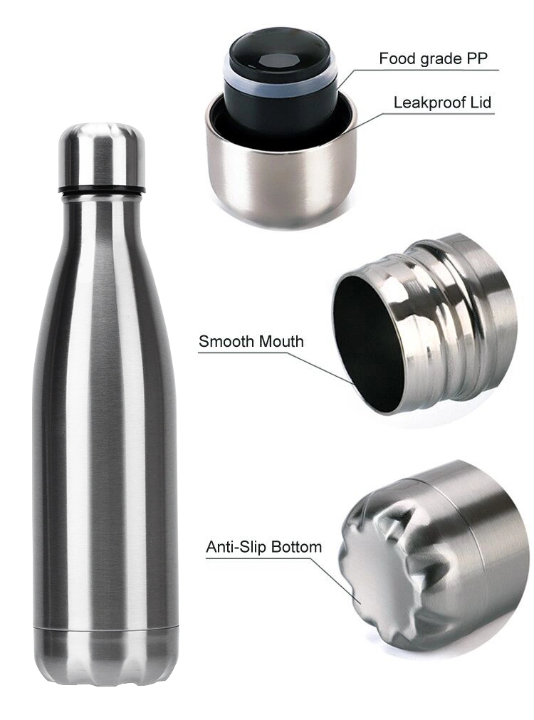 17ounce Stainless Steel Water Bottle Insulated Double Wall Leakproof Cola Shaped Sports Water Bottle