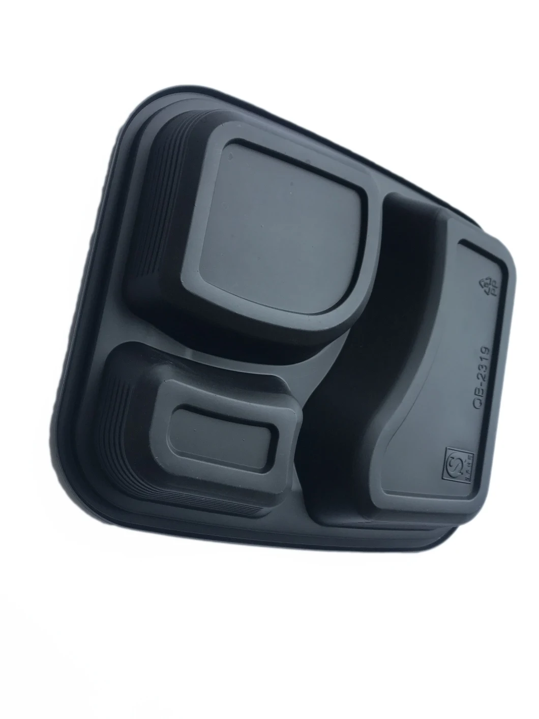 Disposable Lunch Take Away Food Box 3-Compartment PP Meal Packaging Box Bento