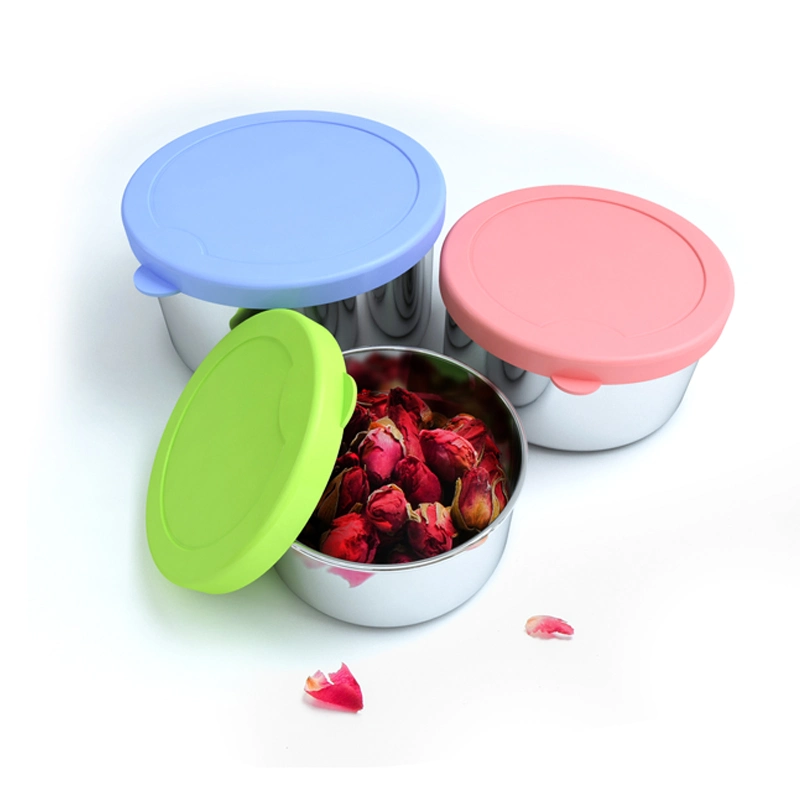 Storage Box Plastic Lid Children Kids Stackable Snack Container Stainless Steel Lunch Box Food Container