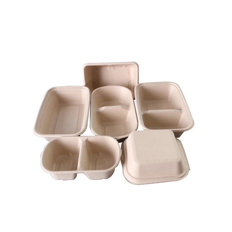 Biodegradable Disposable Wheat Straw Pulp Lunch Packaging Food Container