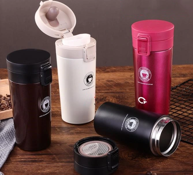 Custom Wide Mouth Office Travel Insulated Stainless Steel Vacuum Flasks Thermoses Coffee Thermos Bottle