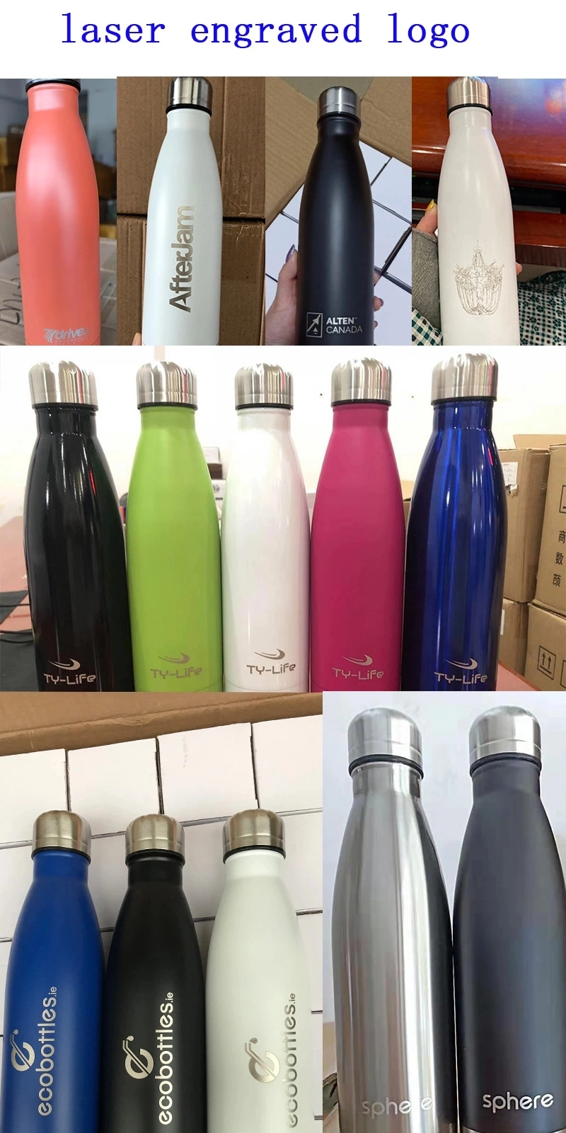 Cola Water Bottle 500ml 17oz 750ml 25oz Vacuumtravel Double Wall Stainless Steel Outdoor Thermal Insulation Bottle