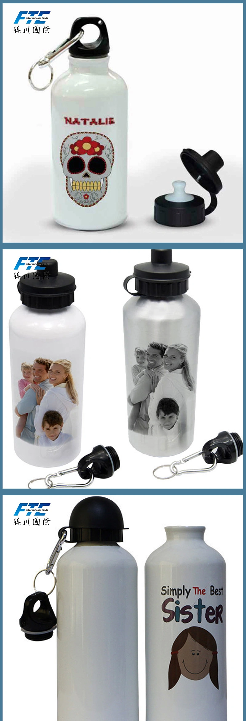 500ml Sports Sublimation Water Bottle Aluminium Bottle