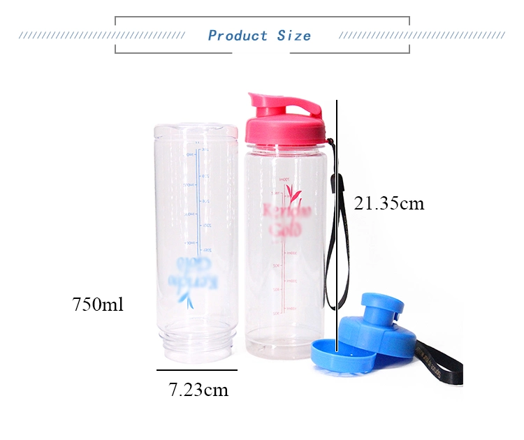 750ml Leak Proof Portable Sports Eco-Friendly Plastic Drinking Water Bottles
