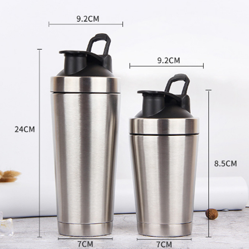 Personalized Stainless Steel Cocktail Dust-Proof Leakproof Protein Shaker Bottle