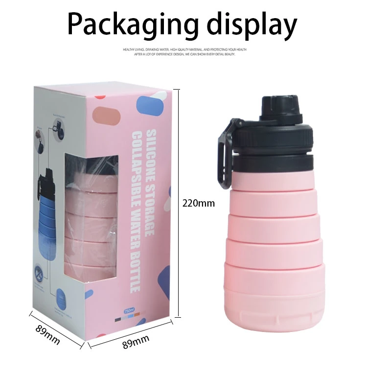 Custom Logo Unbreakable Sport Bottles Water Bottle 500ml 750ml Silicone Water Bottle BPA Free