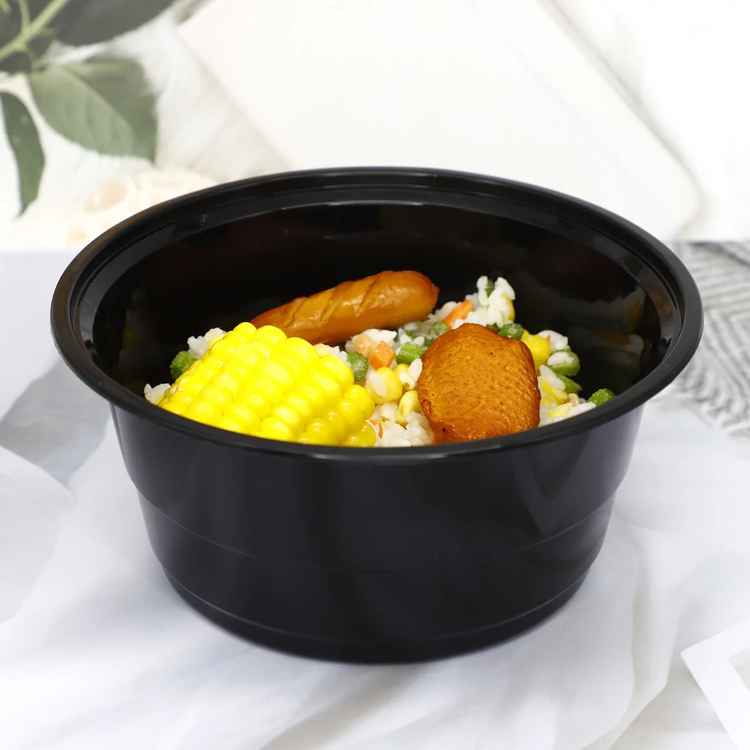 Black Round Take out Food Container PP Disposable Food Container