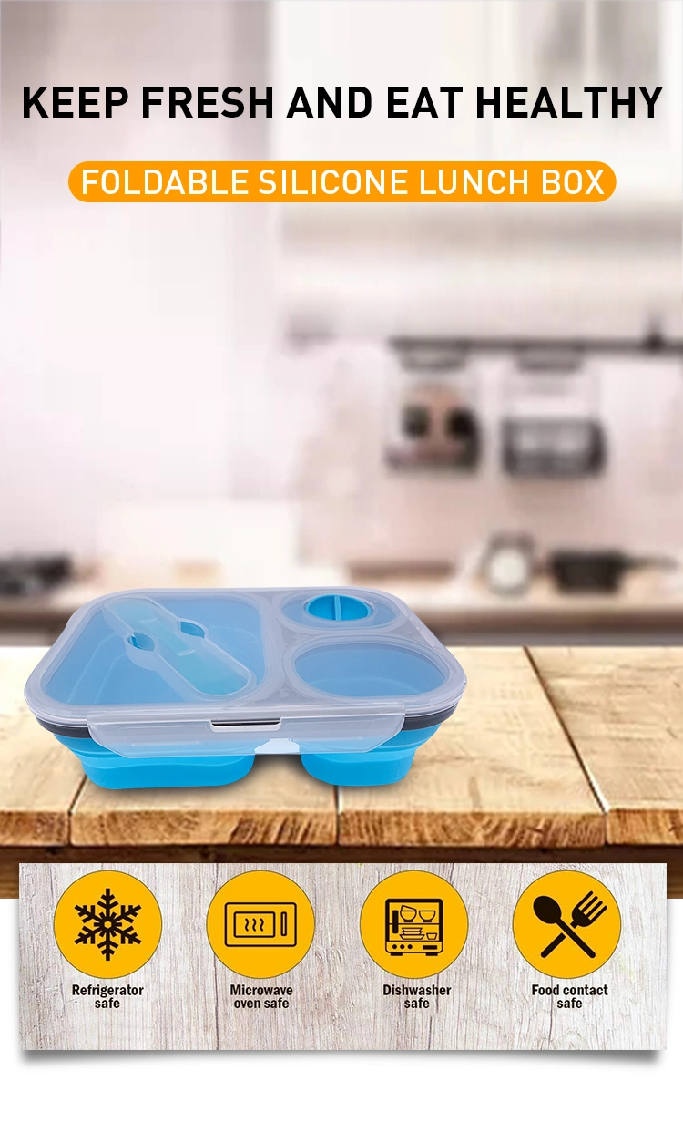 Portable Bento Separate Leak-Proof Picnic Food Fruit Lattice Container Storage Lunch Box