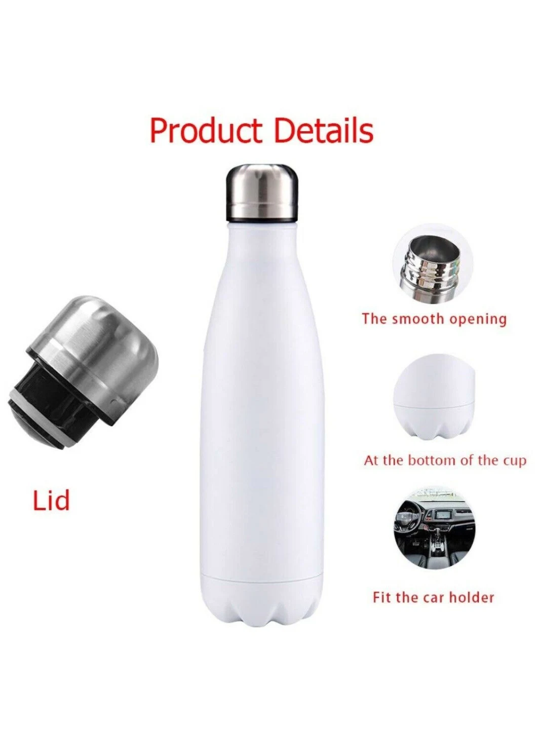 500ml Water Bottle Vacuum Insulated Flask Sport Chilly Cup