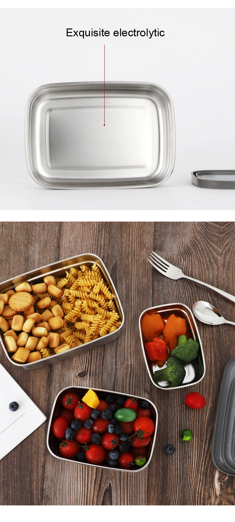 Stainless Steel Sealed Lunch Box Food Take-out Camping Preservation Box