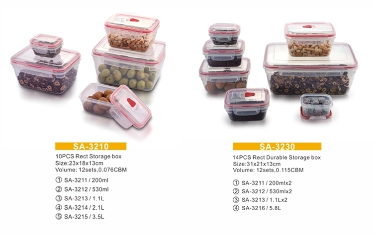 Food Airtight Lunch Box Set Plastic Storage Food Containers