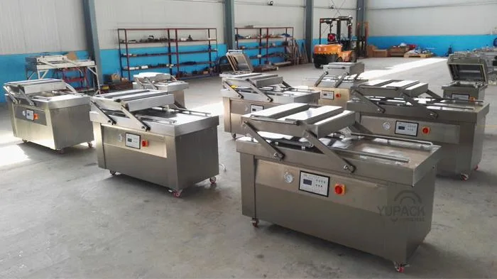 Automatic Stainless Steel Double Chamber Vacuum Sealer Sealing Packaging Packing Machine for Food Meat Rice Fish