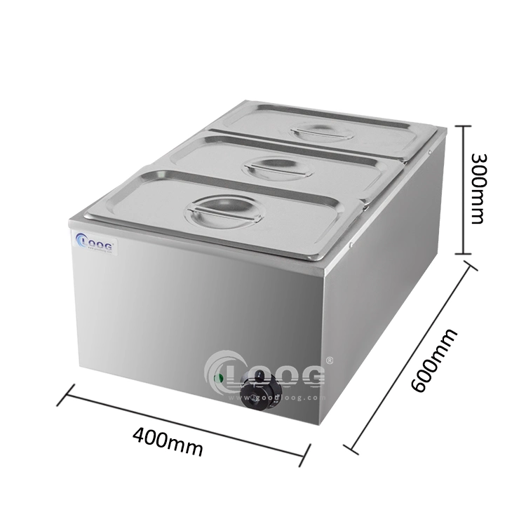 3 Pans Stainless Steel Soup Pot Heating Furnace Stainless Steel Soup Food Warmer Commercial Bain Marie