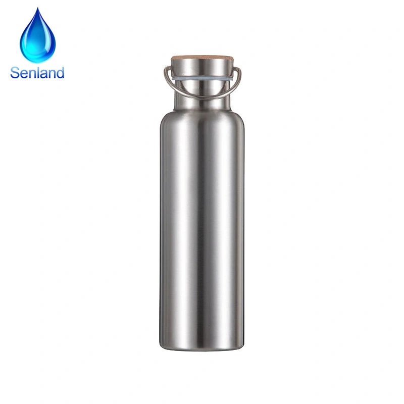 600ml Eco-Friendly Stainless Steel Insulated Water Bottle with Bamboo Cap (SL-0027)