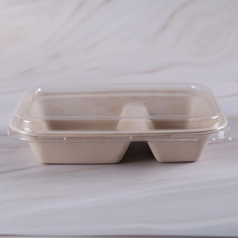 750ml 1000ml 1250ml Biodegradable Wheat Straw Pulp Lunch Packaging Food Container