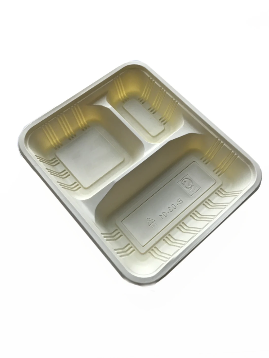 Disposable Lunch Take Away Food Box 3-Compartment PP Meal Packaging Box Bento