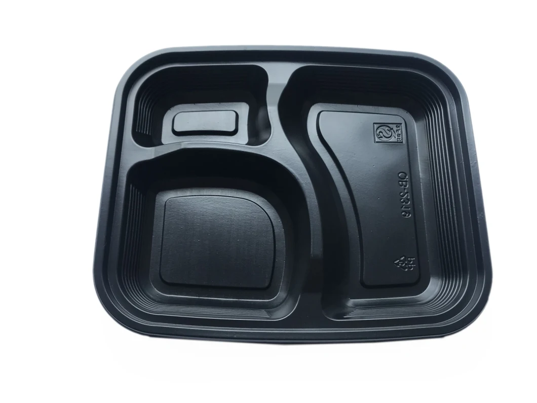 Disposable Large capacity Takeaway Food Container Food Box Three Compartment Tray
