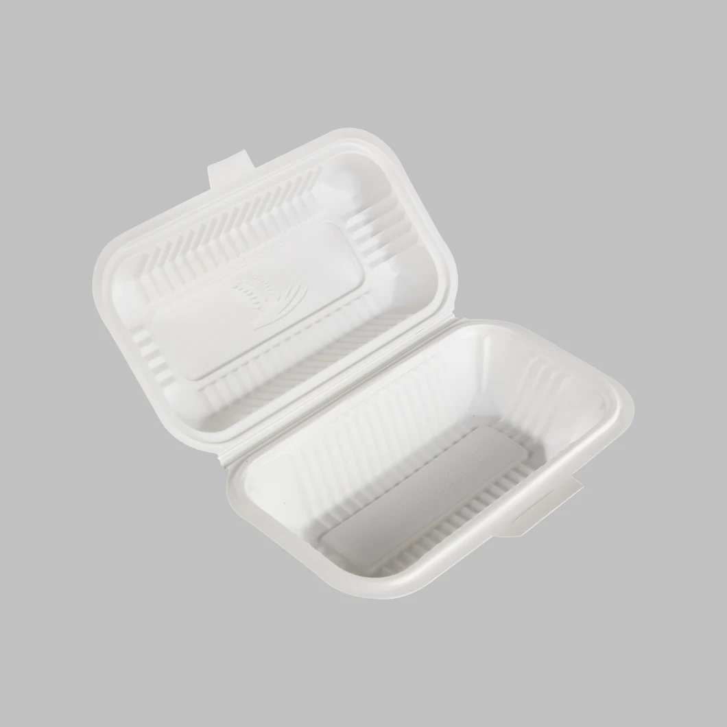 Biodegradable Compostable Food Container Box Microwave Safe Biodegradable Corn Starch Cornstarch Food Container Cornstarch Hamburger Box