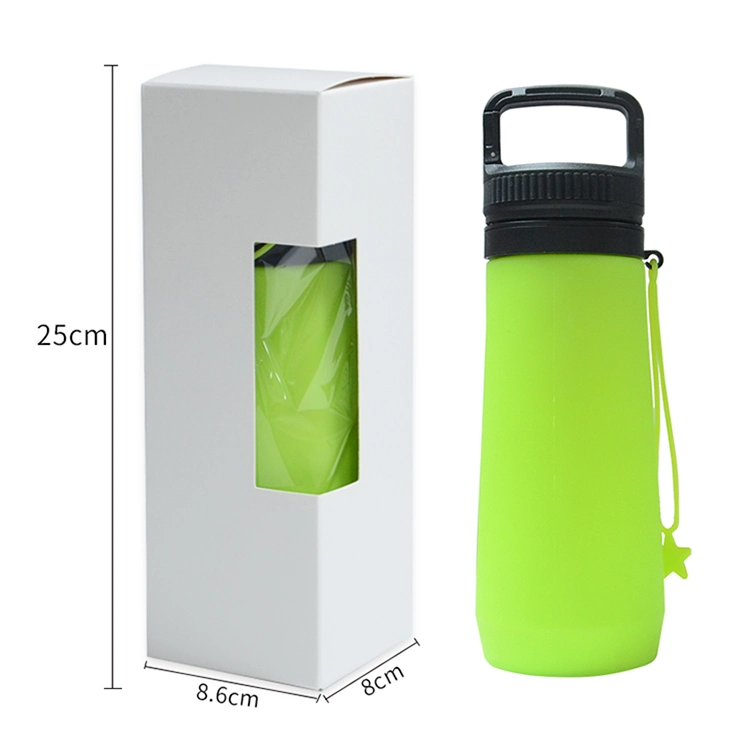 750ml BPA Free Reusable Sport Drinking Silicone Collapsible Water Bottle with Custom Logo