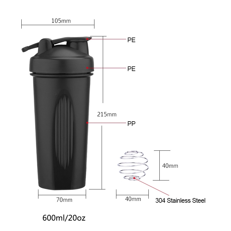 BPA Free Sport Custom Logo Design Protein Shaker Water Bottle Shaker Bottle for Gym Outdoor