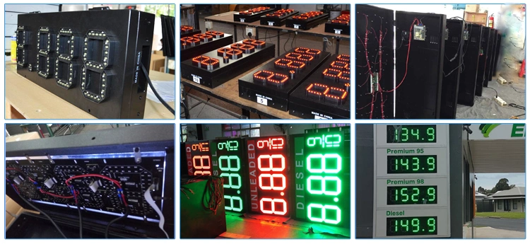 White Gas Station LED Price Billboard Petrol LED Signs Digital LED Screen with Remote Control