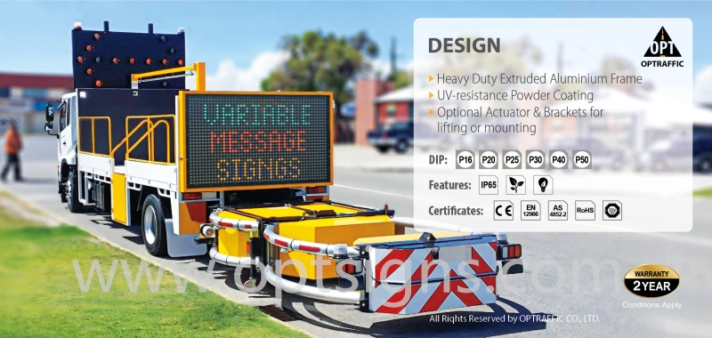 191213A Actuator Lifting IP65 Traffic Control Mini Truck Mounted Amber LED Sign, Truck LED Sign