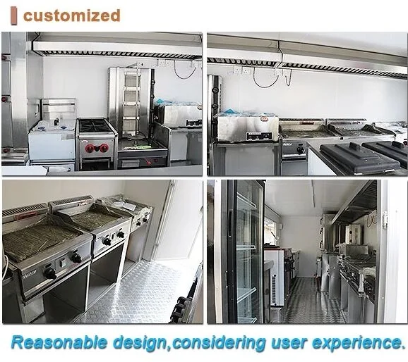 Chinese 5m Used Food Carts Mobile Trailers with Cart Stainless Steel Body