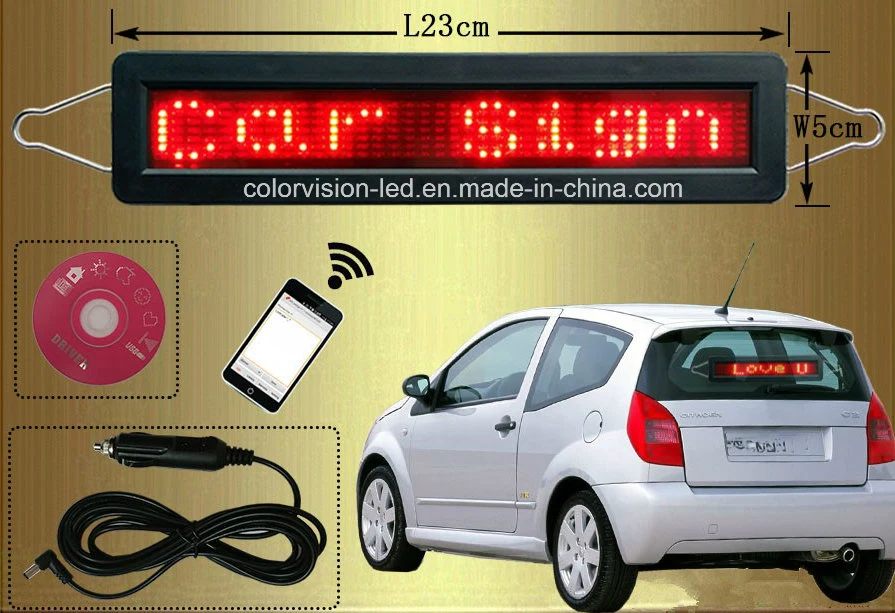 7X40 Car Mini Bluetooth Programmable Moving Messages LED Sign for Car Back Glass Display