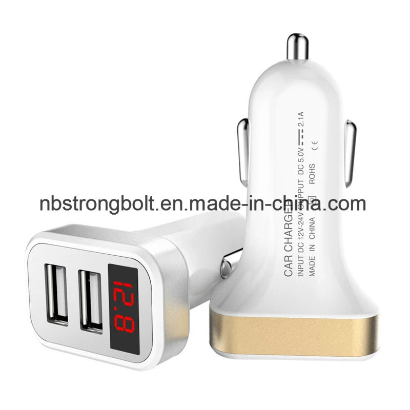 LED Display Dual USB Car Charger Voltage Detection Multi-Function Car