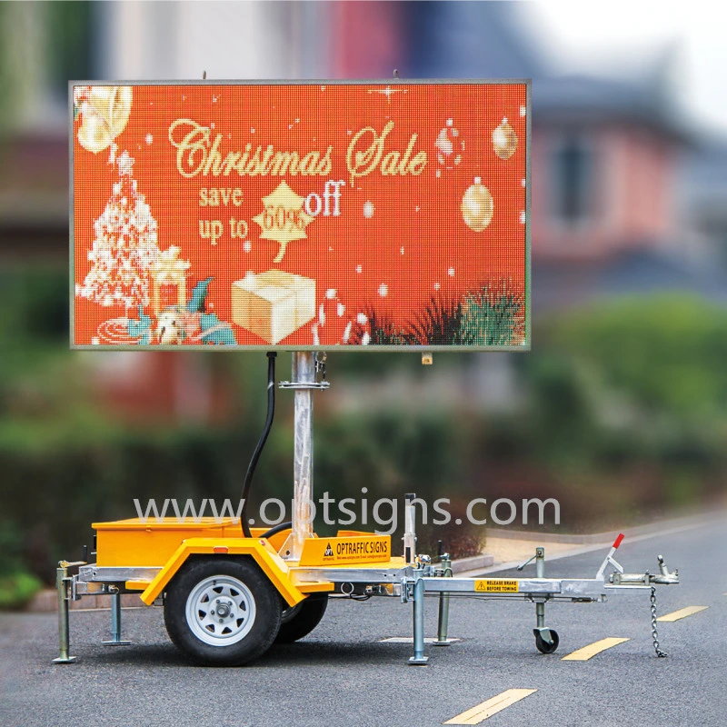 China Factory Price Outdoor Advertising Board High Definition Video Playing Trailer Mount LED Display Sign
