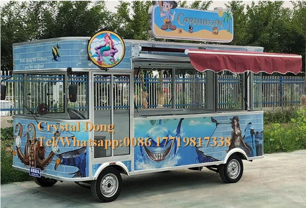 Vintage Mobile Food Truck Trailer Food Cart, Eye Catching Horse Box Bar for Wine Bar