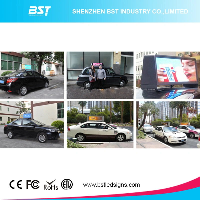 P5mm High Brightness Dual Face Full Color Taxi Top LED Screen for Advertising