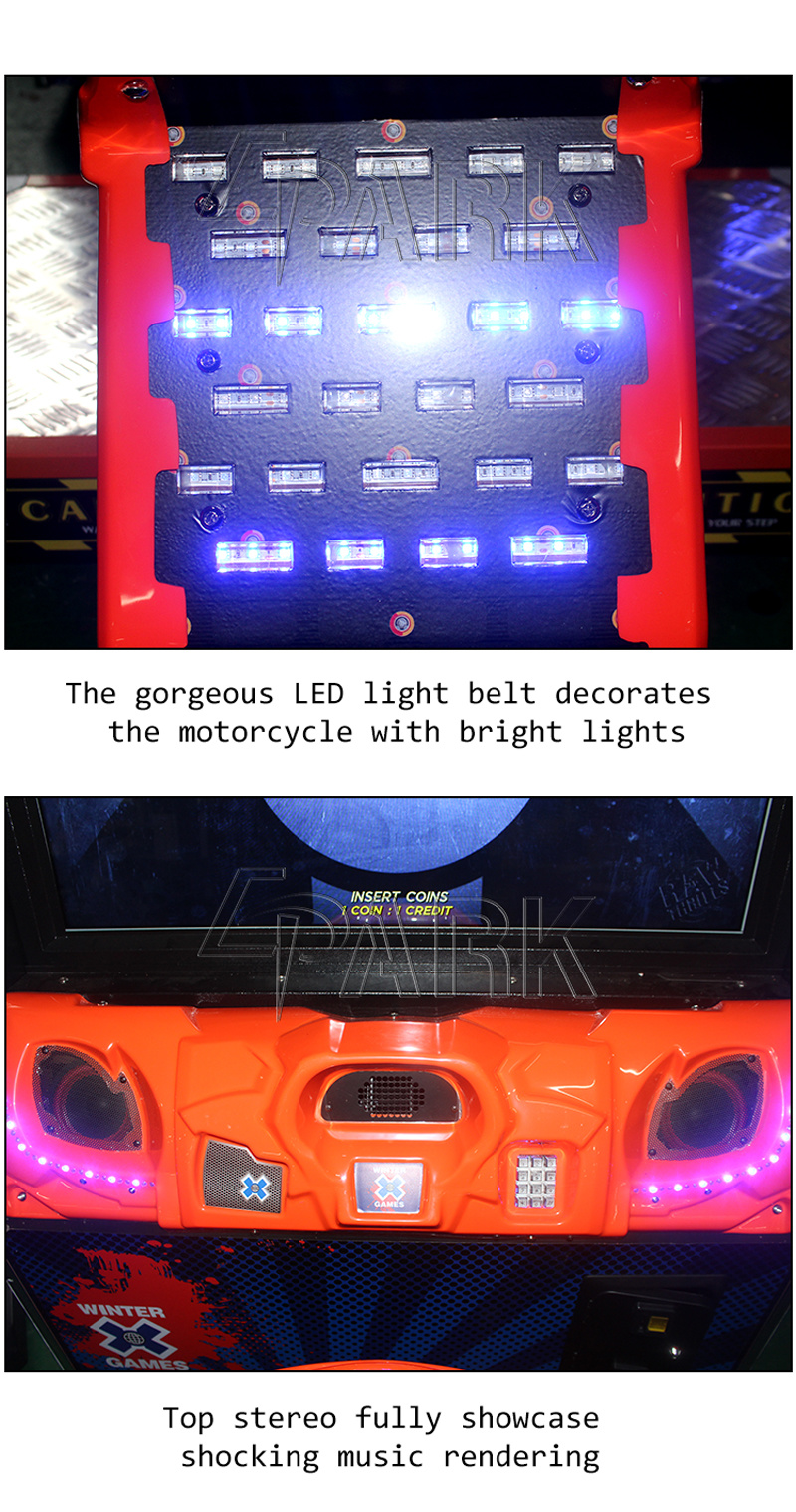 LCD Screens Driving Simulator Coin Operated Arcade Sno Cross Moto Driving Game Machine