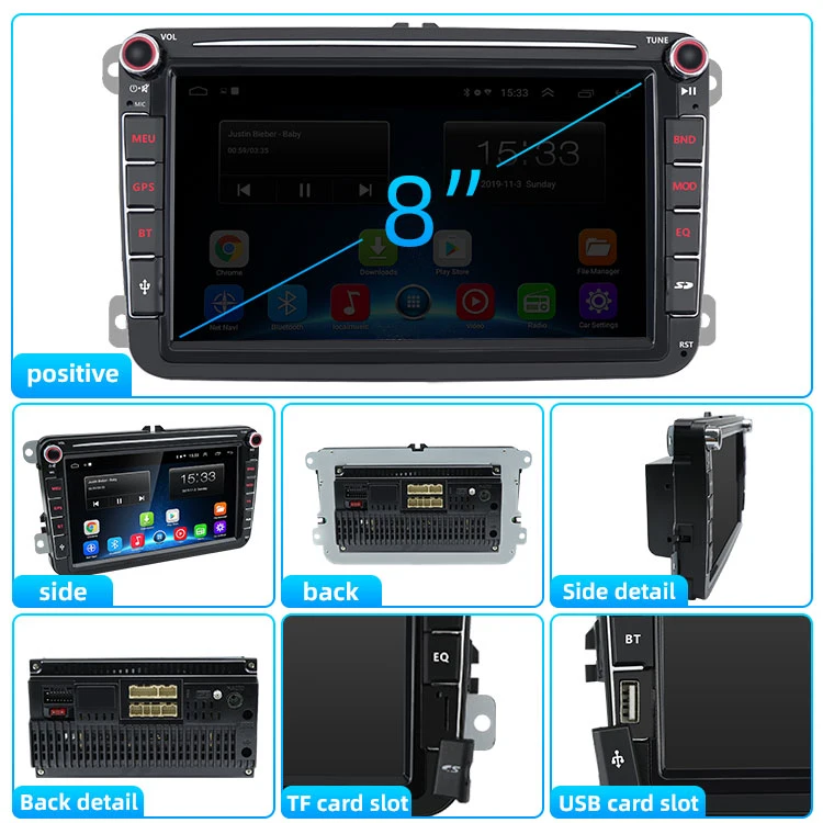 Car Music Player Android Display Screen Double DIN Audio GPS Car DVD Touch Screen Auto Stereo