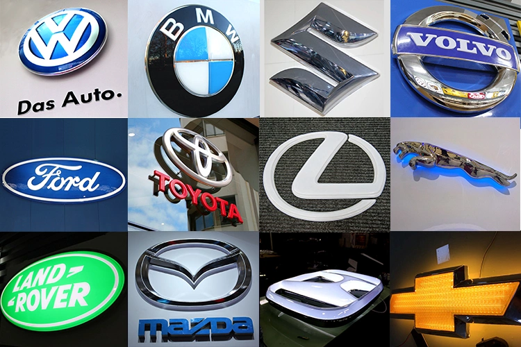 LED Advertising 3D Car Sign Custom Car Logo and Their Names