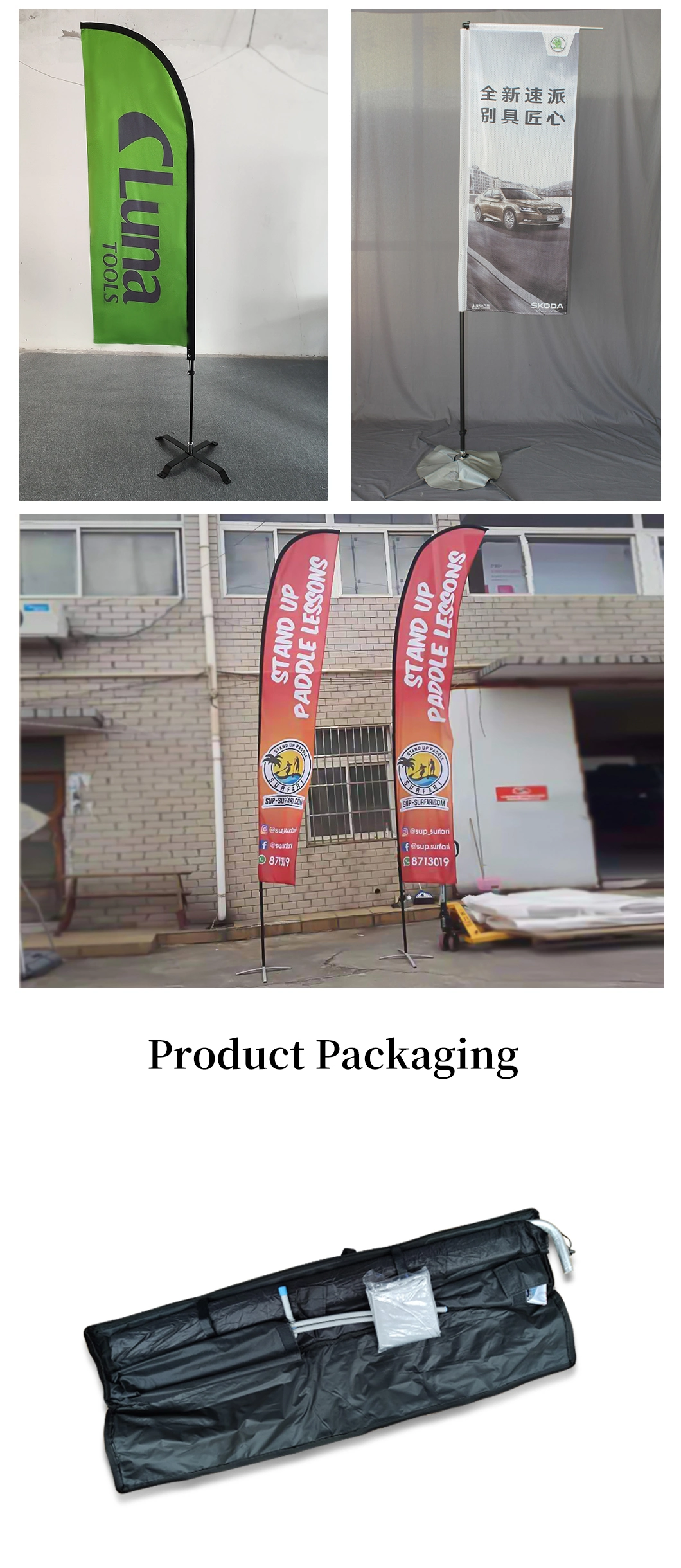 2.5m 3.5m Rectangle Fabric Banner with Custom Dye Sublimation Printing for Outdoor Advertise