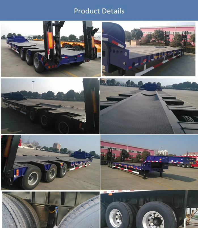 Low Bed Trailer, Low Bed Semi Trailer 80t, Lowbed Semi Trailers and Truck Trailers