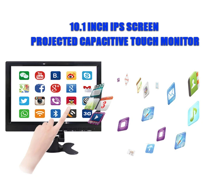 HD Mi LED Monitor Capacitive 10.1 Inch LCD Touch Screen Monitor for Car
