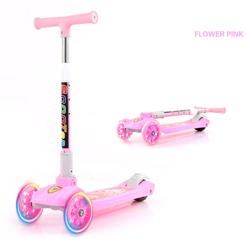 Flash Wheels Mini Folding Kick Board Scooter/Kids Kick Scooter with LED Lights Boy Girl Style