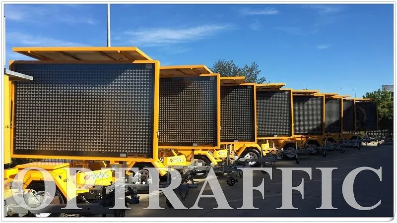 Single & Multi Color Matrix Amber LED Display Portable Solar Powered Trailer-Mounted Variable Message Boards