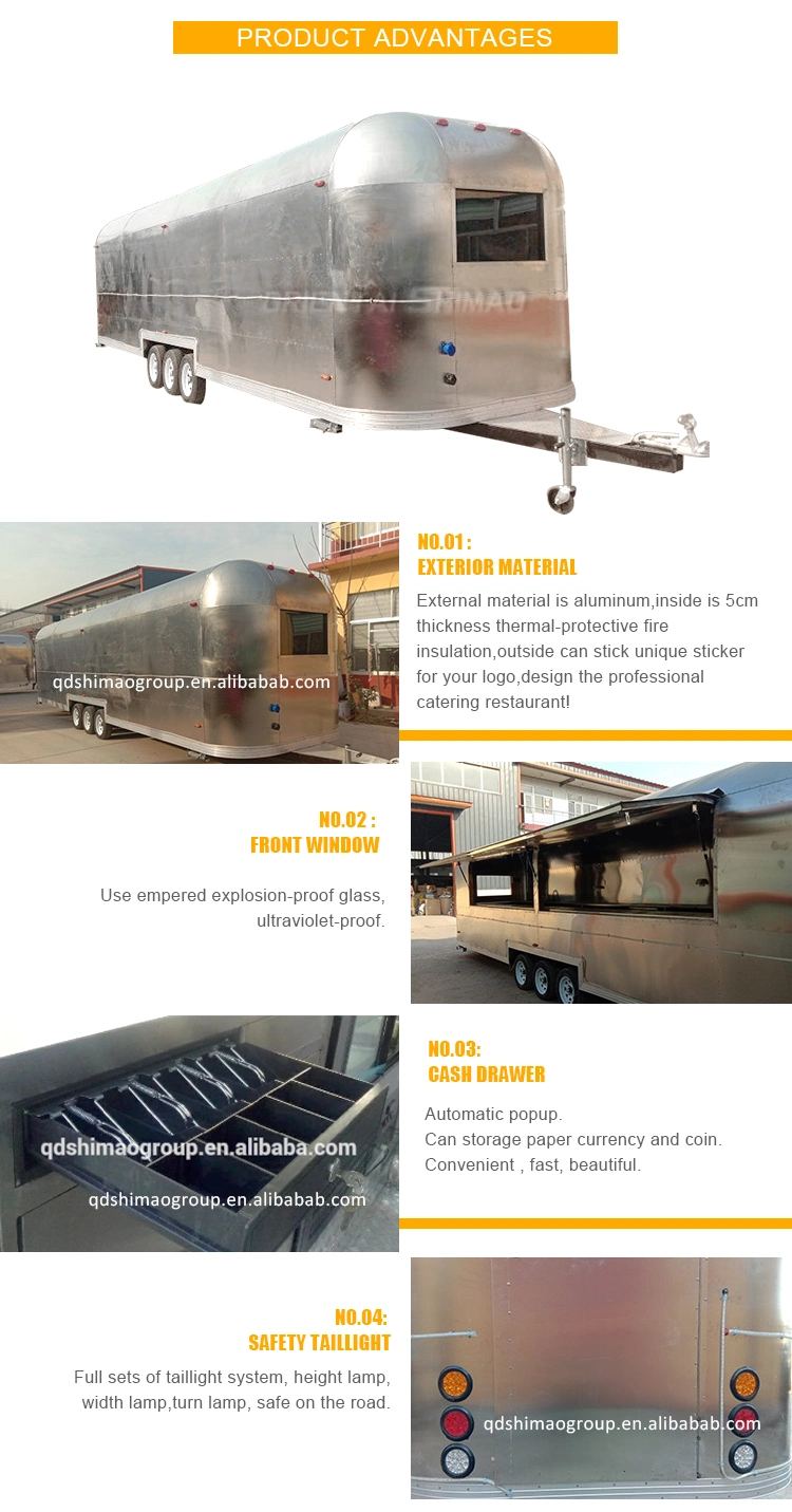Customized Mobile Trailers Food Carts/ Food Concession Trailers for Sale