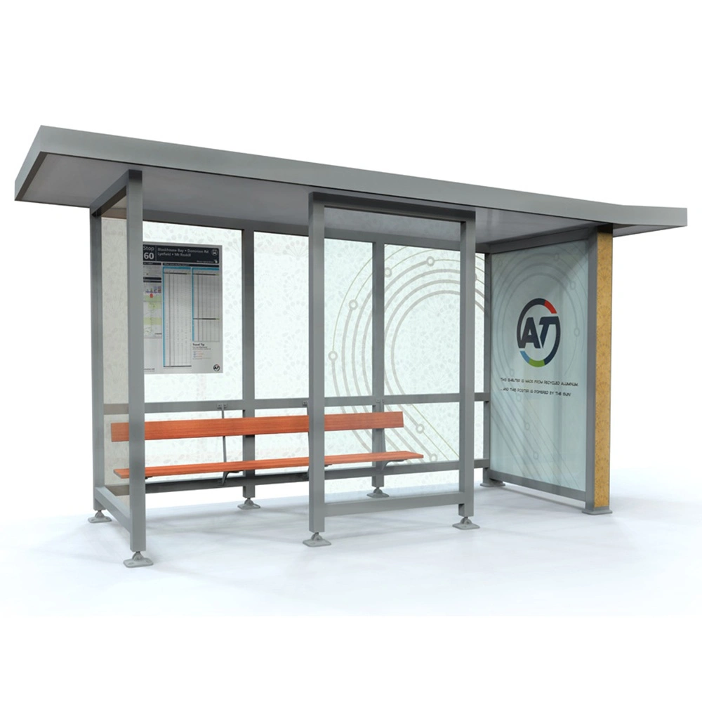 Outdoor Street Advertising Bus Stop Shelter with Advertising Light Box