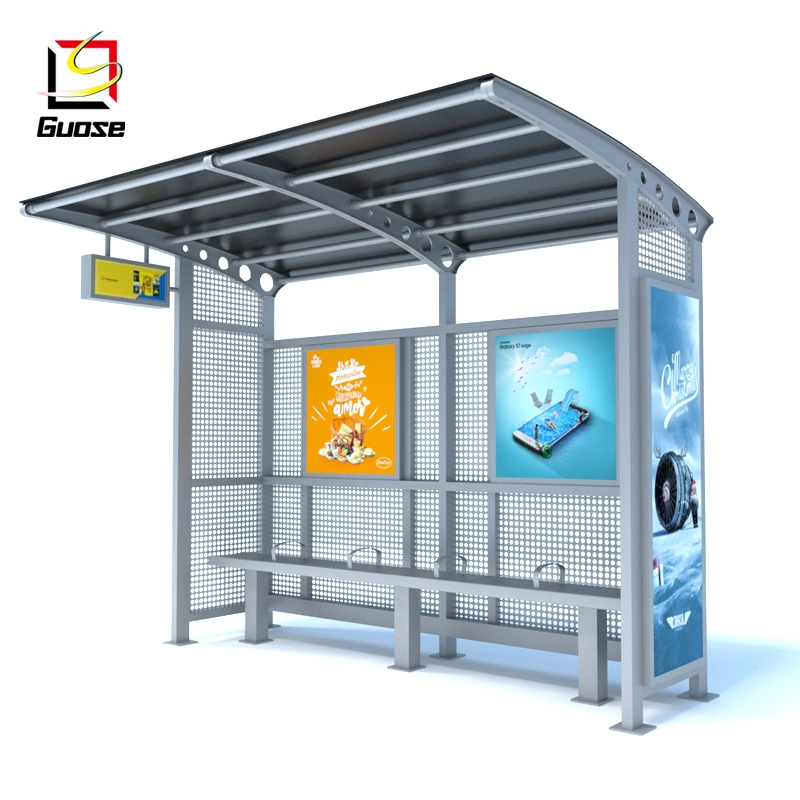 Mild Steel Aluminium Street Furniture Bus Shelter Outdoor Bus Stop Advertisement Light Box for Bus Station