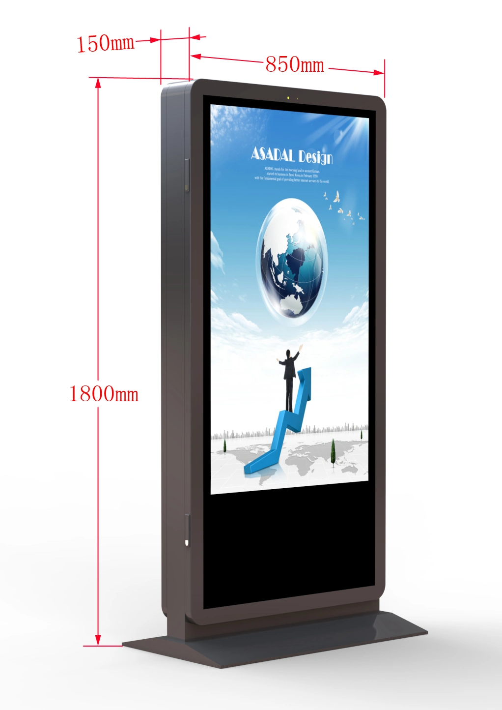 Black Advertising Vertical Screen Floor Outdoor Advertising 32 Inch Bus LCD Advertising Panel Android Digital Display