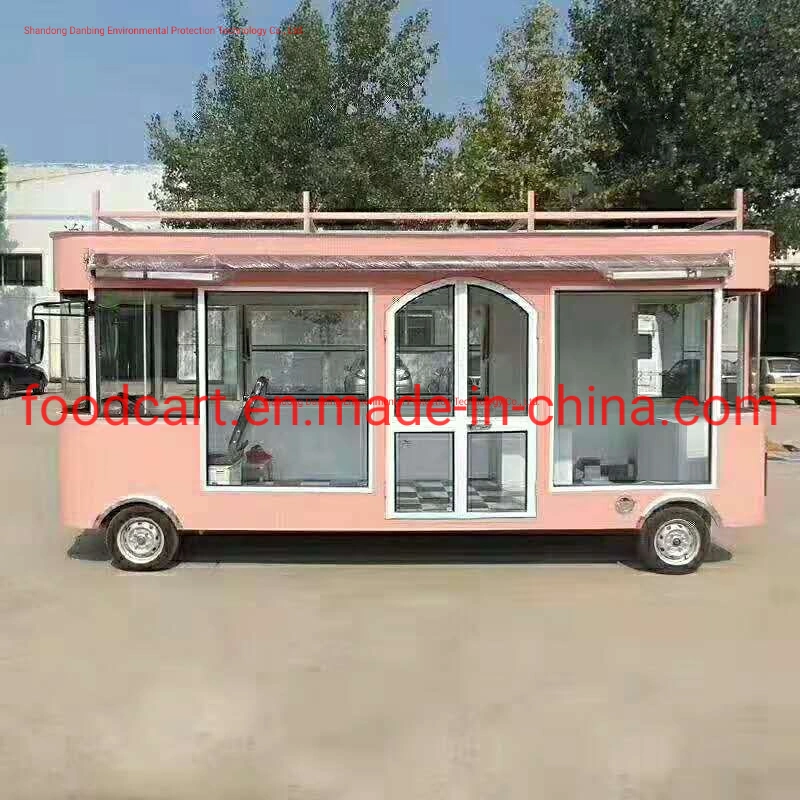 Square Top Outdoor Ice Cream Fast Food Truck/Mobile Food Truck/Coffee Truck/Vending Cart