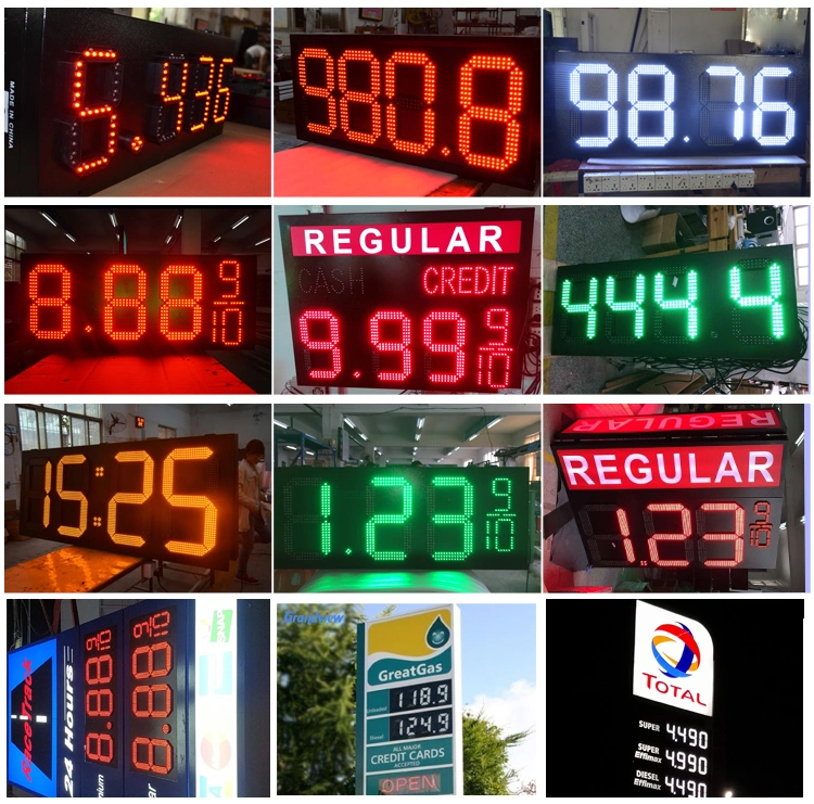 White Gas Station LED Price Billboard Petrol LED Signs Digital LED Screen with Remote Control
