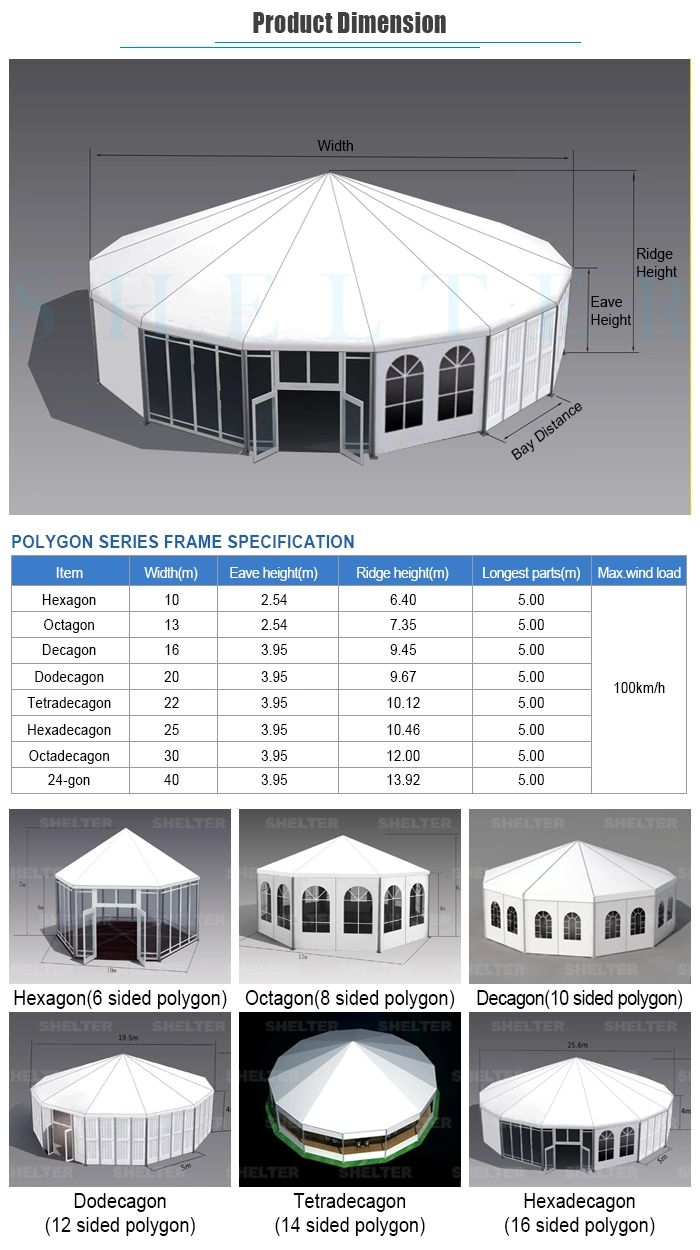 Outdoor High Top Hexagon Tent Wedding Party Event for Government Event