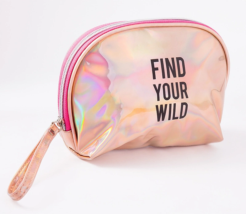 New Design PU Lady Cosmetic Bag Laser Dumpling Shape Bag Shells portable Makeup Bag